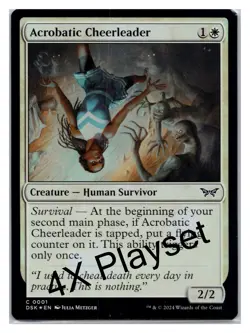 MTG Magic the Gathering Card FOIL 4X Acrobatic Cheerleader Duskmourn - Image 1