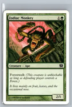 Zodiac Monkey Ninth Edition Common - MTG Magic the Gathering Card - Image 1