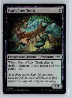 FOIL Fear of Lost Teeth Duskmourn Common - MTG Magic the Gathering Card - Image 1