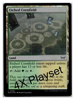 (4X) FOIL Etched Cornfield Duskmourn - MTG Magic the Gathering Card - Image 1