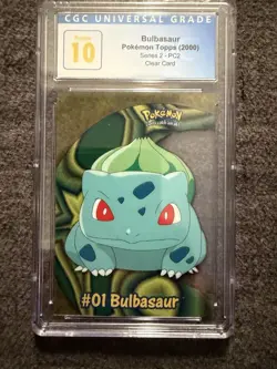 2000 Pokemon Topps Bulbasaur Series 2 Clear Cards #PC2 CGC 10 Gem Mint - Image 1