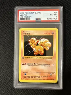 Pokemon Vulpix 68/102 (1st Edition) *PSA 8* Shadowless Freshly Graded Card - Image 1