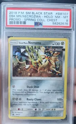 Pokemon Card Sun & Moon Promo Dusk Mane Necrozma SM107 Holo PSA 8! NM - Image 1