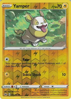 Yamper 073/202 Reverse Holo - Sword & Shield Base Set Pokemon Card LP - Image 1