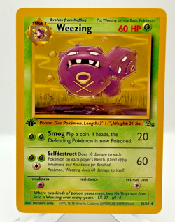 Weezing 45/62 Pokemon TCG 1st Edition Fossil NM Vintage 1999 Card - Image 1