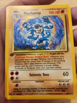 Machamp 8/102 Holo 1st Edition Base Set Rare 1999 Pokemon Card LP - Image 2