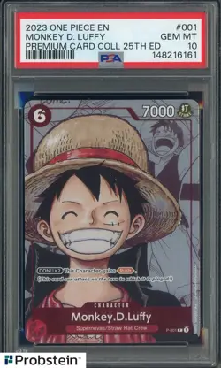 2023 One Piece EN Premium Card Collection 25th Edition Monkey D Luffy PSA 10 - Image 1