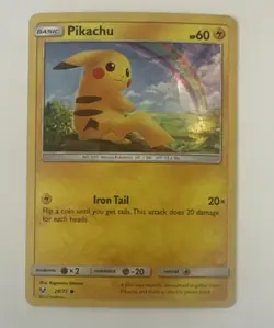 Pokemon Pikachu Cracked Ice Holo Deck Exclusives Basic 60 HP Card 028/073 - Image 1