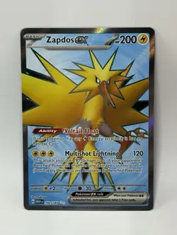 2023 Pokemon 151 Card ZAPDOS EX Full Art Foil Holo Ultra Rare 192/165 - Image 1