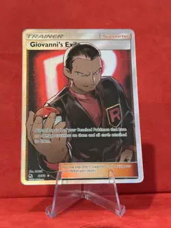 Pokemon TCG Giovanni's Exile Trainer Full Art Ultra Rare Card 67/68 Hidden Fates - Image 1