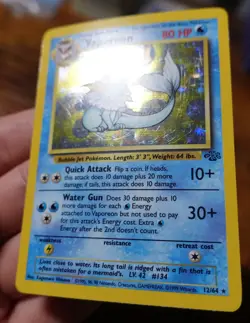 Vaporeon 12/64 Holo Jungle Set Holographic Rare Pokemon Card LP - Image 5