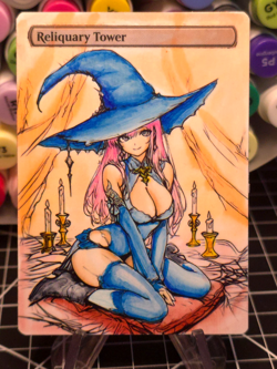 Reliquary Tower - MTG *Altered Hand Colored Original Art Anime - Witch 11-13-25 - Image 1