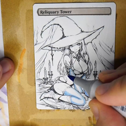 Reliquary Tower - MTG *Altered Hand Colored Original Art Anime - Witch 11-13-25 - Image 2