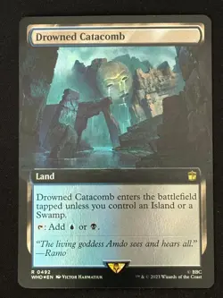 1x MTG Drowned Catacomb (Extended Art, Foil) - Doctor Who (WHO) #492 - Magic - Image 1