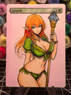 FARSEEK - MTG *Altered Hand Colored Original Art Anime - Green 11-13-25 - Image 1