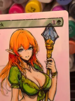 FARSEEK - MTG *Altered Hand Colored Original Art Anime - Green 11-13-25 - Image 5