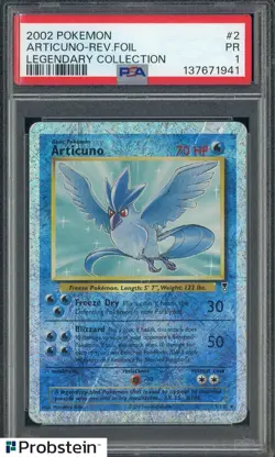 2002 Pokemon Legendary Collection #2 Articuno Reverse Foil PSA 1 PR - Image 1