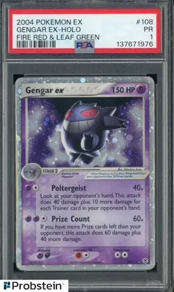 2004 Pokemon EX Fire Red & Leaf Green #108 Gengar EX Holo PSA 1 PR - Image 1