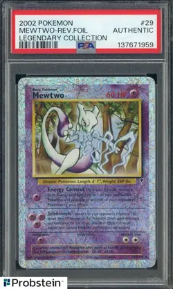2002 Pokemon Legendary Collection #29 Mewtwo Reverse Foil PSA AUTHENTIC - Image 1