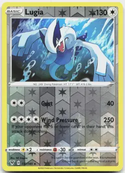 Lugia 132/185 Holo Rare Vivid Voltage Pokemon Reverse Holo Near Mint - Image 1
