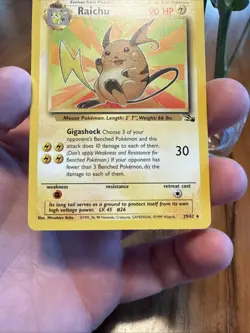 Raichu 29/62 Fossil Non-Holo Rare Pokemon TCG 1999 LP+ - Image 3