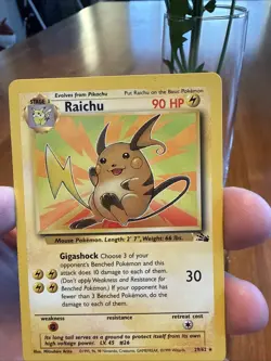 Raichu 29/62 Fossil Non-Holo Rare Pokemon TCG 1999 LP+ - Image 4