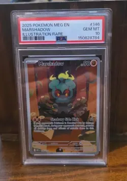 Pokemon Marshadow Illustration Rare Holo 146/132 Mega Evolution PSA 10 2025 EN - Image 1
