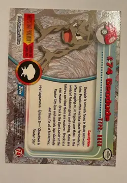 Topps Pokemon Series 1 Geodude #74 Foil First Appearance Edition Card - Image 2