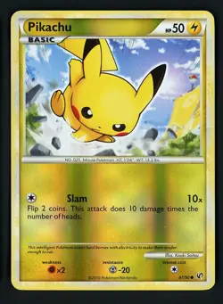 Pikachu LP 61/90 - Reverse Holo Undaunted - Pokemon 2010 - Image 1