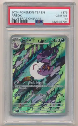 2024 POKEMON TEF EN ILLUSTRATION RARE ARBOK #176 PSA 10 GEM MINT - Image 1