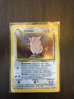 Pokemon TCG Clefable 005/130 Base Set 2 Holo *SWIRL* NM - Image 1