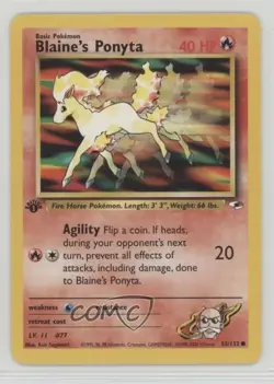 Blaine's Ponyta 1st Ed. Pokemon Gym Heroes #63 2000 - Image 1