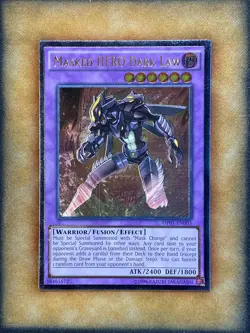 Yugioh Masked HERO Dark Law OP01-EN003 Ultimate Rare NM - Image 1