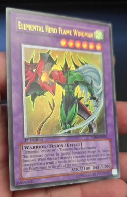 Elemental Hero Flame Wingman TLM-EN035 Ultimate Rare 1st Edition SILVER STAMP - Image 3