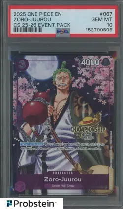 2025 One Piece EN CS 25-26 Roronoa Zoro-Juurou #067 PSA 10 GEM MINT - Image 1