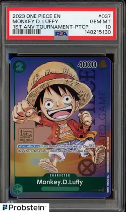 2023 One Piece EN Campaign Exclusive #037 Monkey D Luffy PSA 10 GEM MINT - Image 1