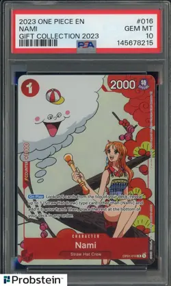 2023 One Piece EN Gift Collection #016 Nami PSA 10 GEM MINT - Image 1
