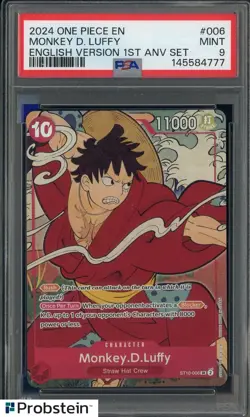 2024 One Piece EN English Version 1st Anniversary #006 Monkey D Luffy PSA 9 - Image 1