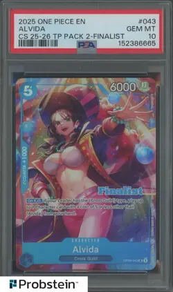 2025 One Piece En Championship 25-26 TP Pack 2 Finalist #043 Alvida PSA 10 - Image 1