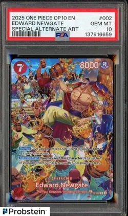 2024 One Piece OP10 EN Special Alternate Art 002 Edward Newgate PSA 10 GEM MINT - Image 1