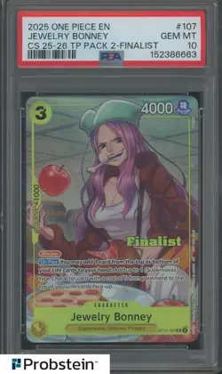 2025 One Piece EN CS 25-26 Top Player Pack 2 #107 Jewelry Bonney Finalist PSA 10 - Image 1