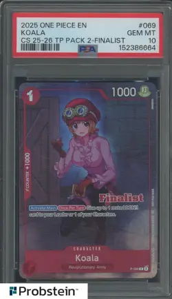 2025 One Piece EN CS 25-26 Event Pack Finalist #069 Koala PSA 10 GEM MINT - Image 1