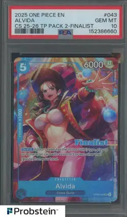2025 One Piece En Championship 25-26 TP Pack 2 Finalist #043 Alvida PSA 10 - Image 1