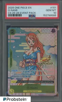 2025 One Piece EN CS 25-26 Event Pack #101 O-Nami PSA 10 GEM MINT - Image 1