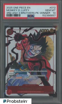2025 One Piece Monkey. D. Luffy 3rd Anv Event Winner Prize Promo ST01-012 PSA 10 - Image 1