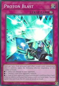 LED2-EN017 Proton Blast Super Rare 1st Edition Near Mint YuGiOh TCG - Image 1