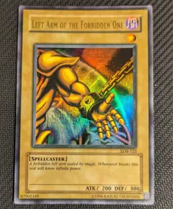 Yugioh Left Arm of the Forbidden One LOB-123 Unlimited Ultra Rare WAVY! - Image 1