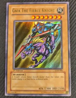 Yugioh Gaia the Fierce Knight LOB-006 1st Edition Ultra Rare Glossy! - Image 1