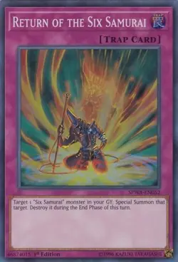 SPWA-EN052 Return of the Six Samurai Super Rare 1st Edition Near Mint YuGiOh TCG - Image 1