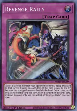 ROTD-EN099 REVENGE RALLY SUPER RARE 1ST EDITION NEAR MINT YuGiOh TCG - Image 1